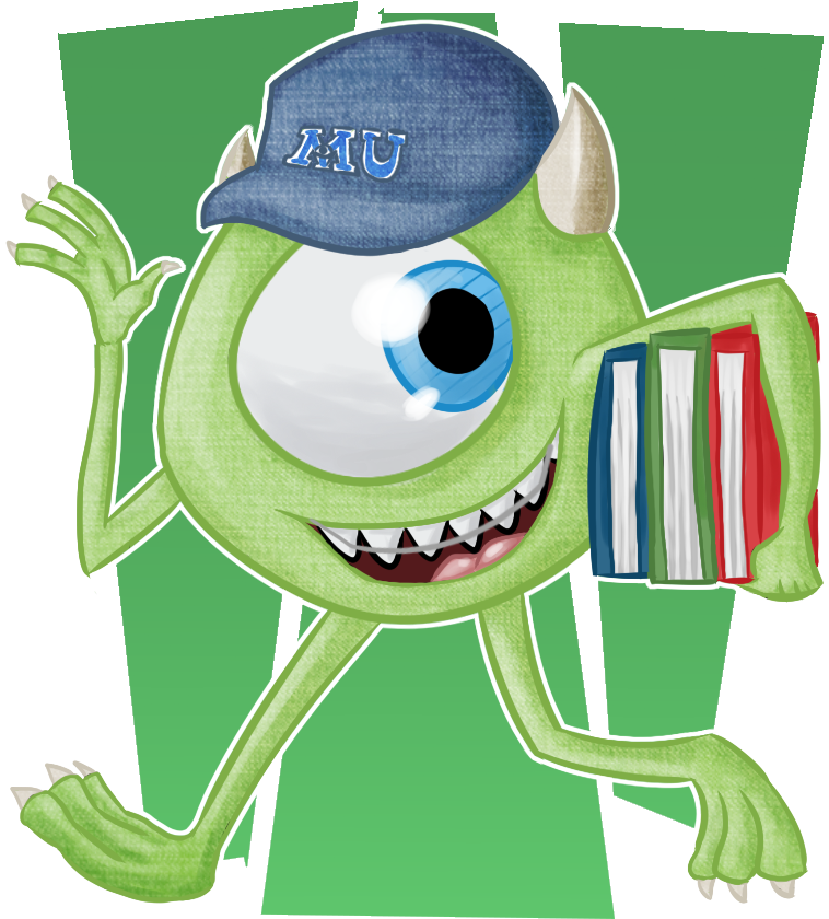 A Cartoon Of A Green Monster Carrying Books PNG