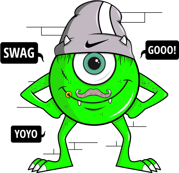 A Cartoon Of A Green Monster PNG