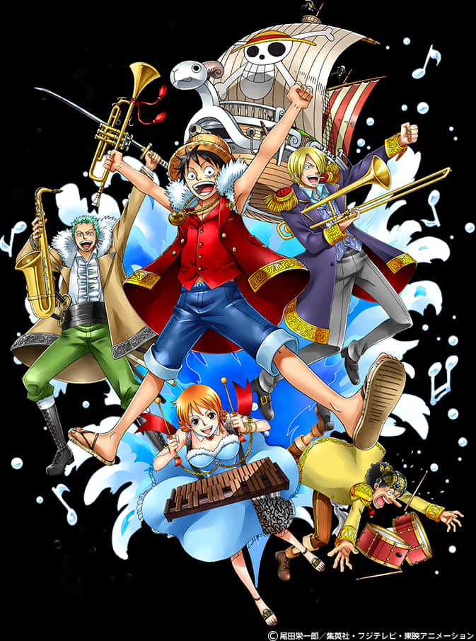 A Cartoon Of A Group Of People Playing Instruments