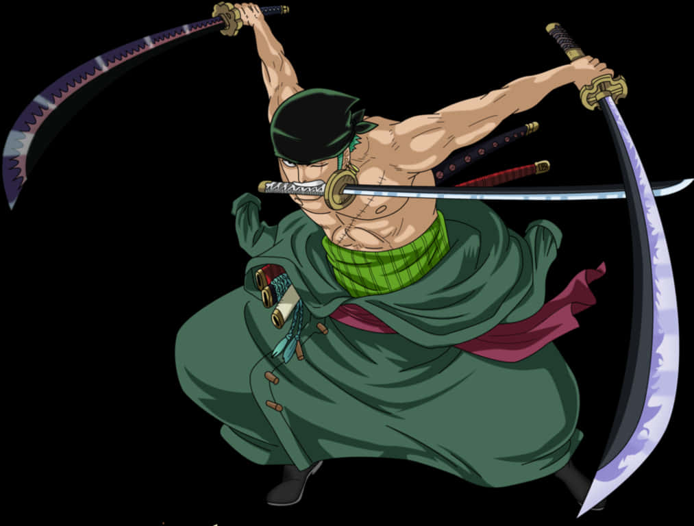 A Cartoon Of A Man Holding Swords PNG