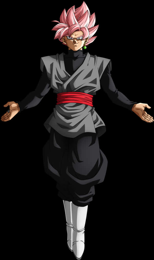 A Cartoon Of A Man In A Black Robe With A Red Belt PNG