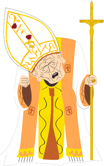 A Cartoon Of A Man In A Robe And Hat PNG