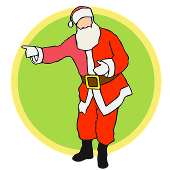 A Cartoon Of A Man In A Santa Garment