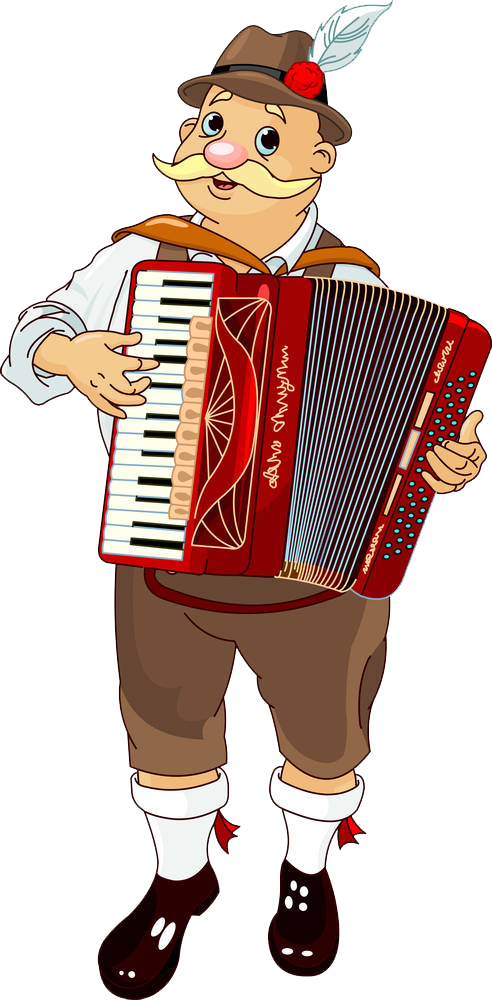 A Cartoon Of A Man Playing An Accordion