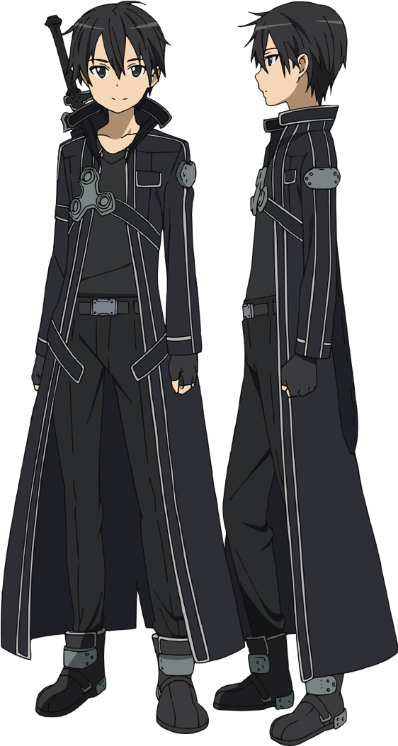 A Cartoon Of A Man Wearing Black Clothes PNG