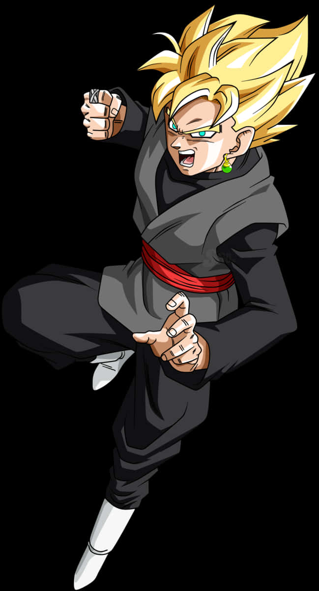 A Cartoon Of A Man With A Black Robe And Red Belt PNG