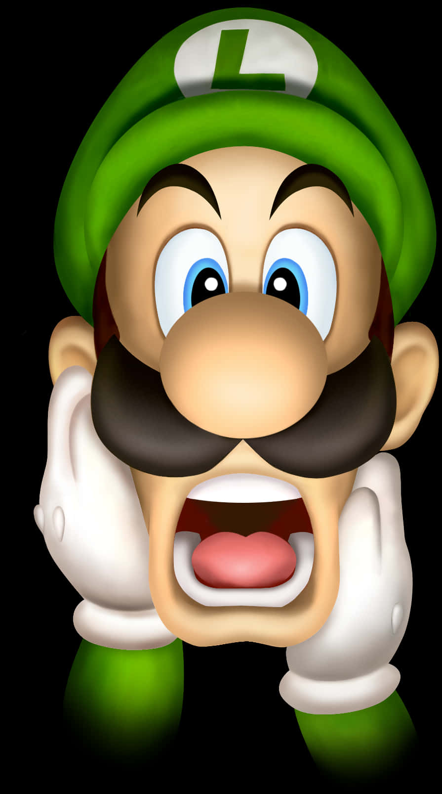 A Cartoon Of A Man With A Green Hat And Mustache PNG