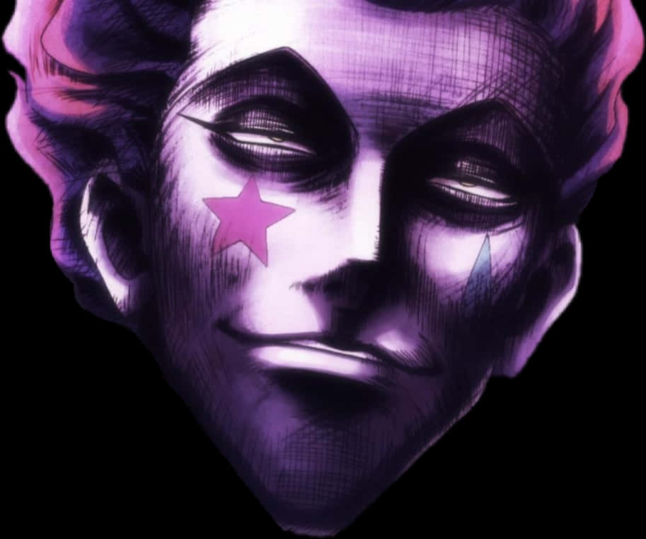 A Cartoon Of A Man With A Purple Face PNG