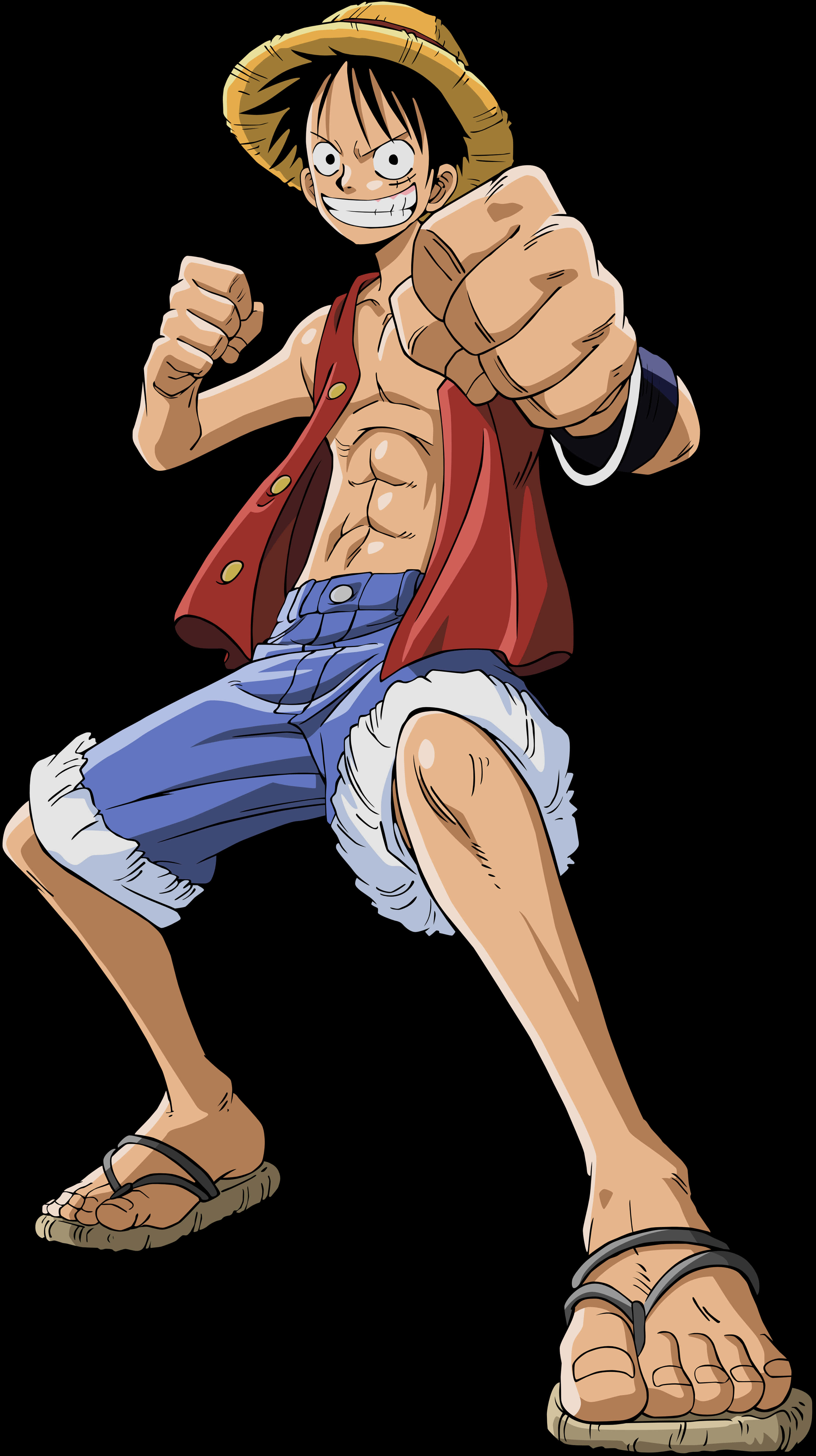 A Cartoon Of A Man With A Red Vest And Blue Shorts PNG