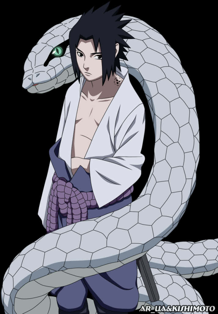 A Cartoon Of A Man With A Snake Around His Neck PNG