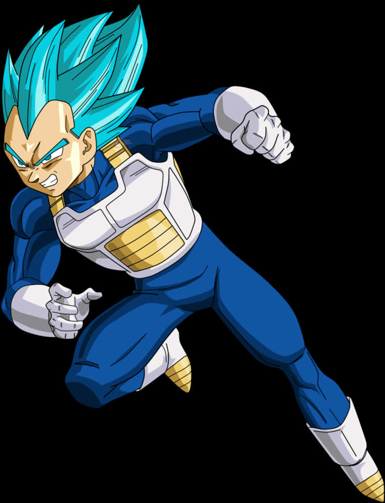A Cartoon Of A Man With Blue Hair