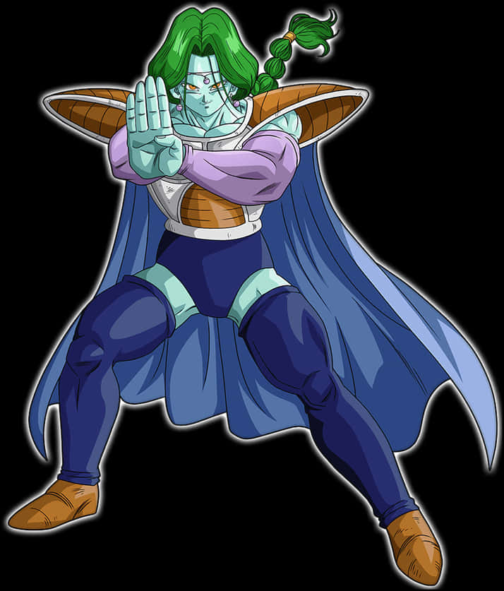 A Cartoon Of A Man With Green Hair And A Cape