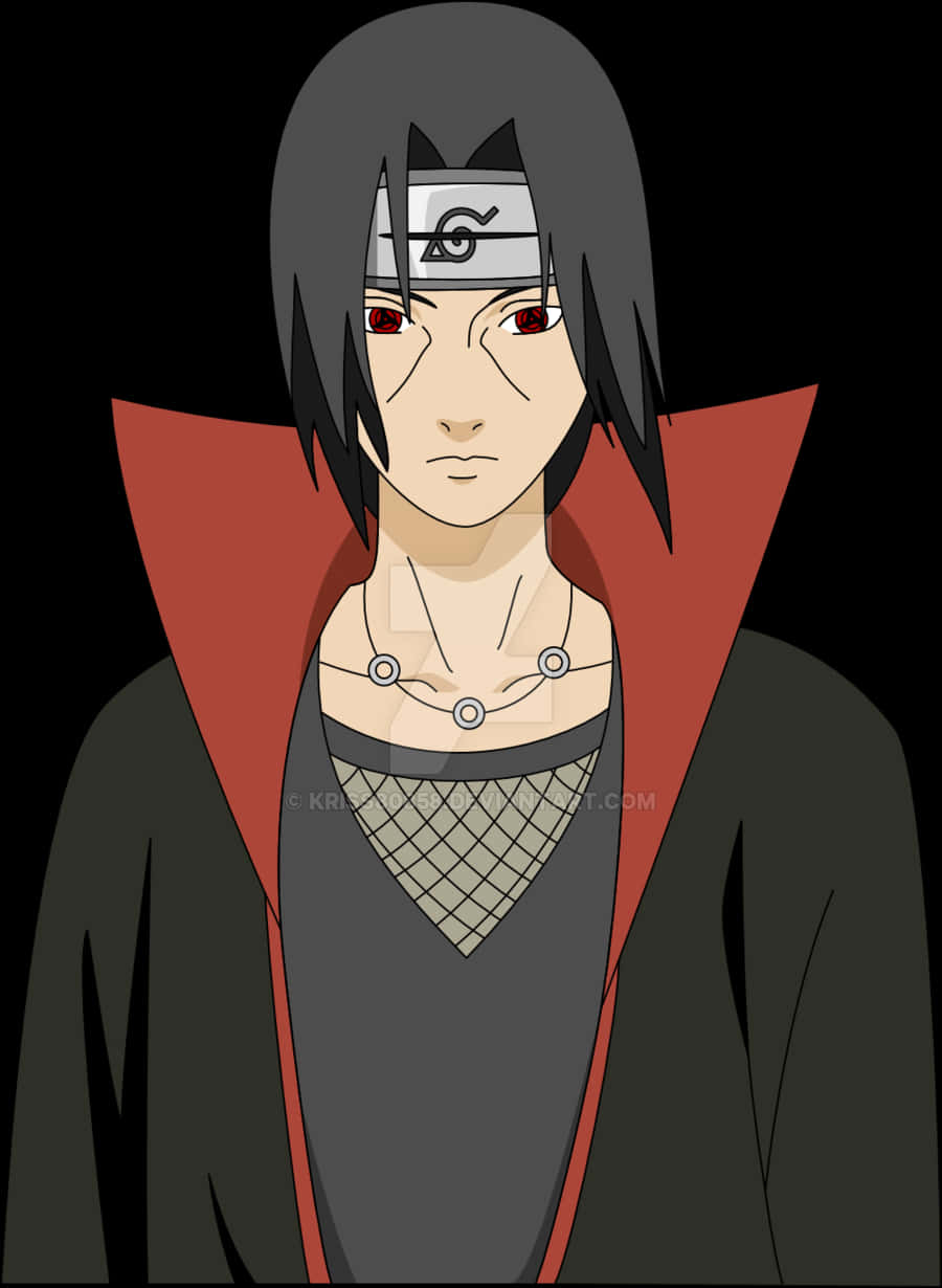 A Cartoon Of A Man With Red Eyes And Black Hair PNG