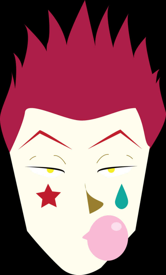 A Cartoon Of A Man With Red Hair And A Teardrop On His Face PNG