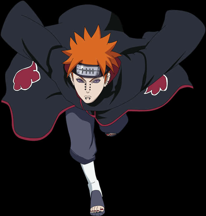 A Cartoon Of A Man With Red Hair And Black Cape PNG