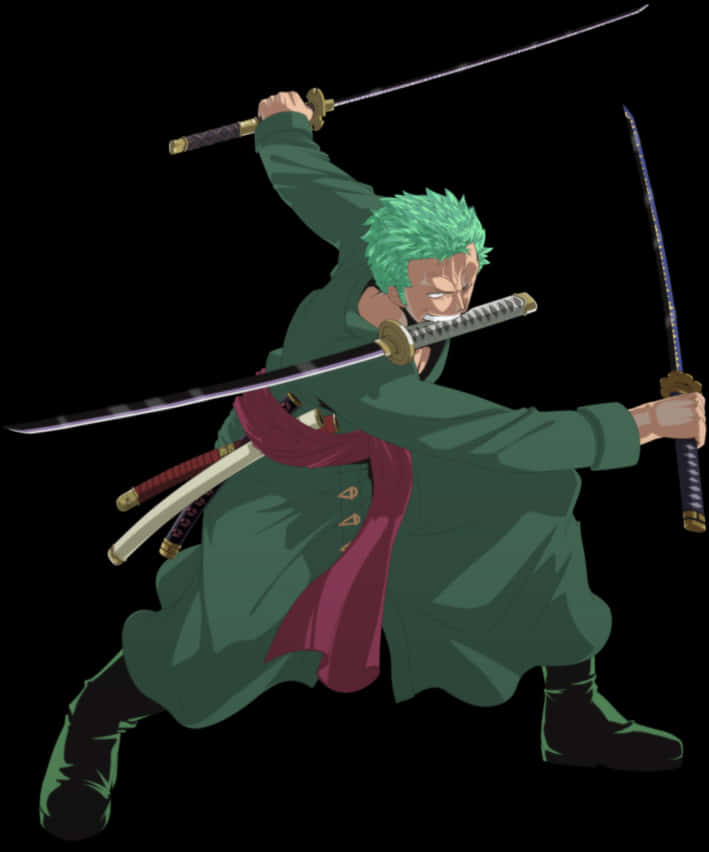 A Cartoon Of A Man With Swords PNG