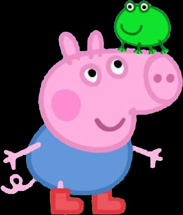 A Cartoon Of A Pig And A Frog PNG
