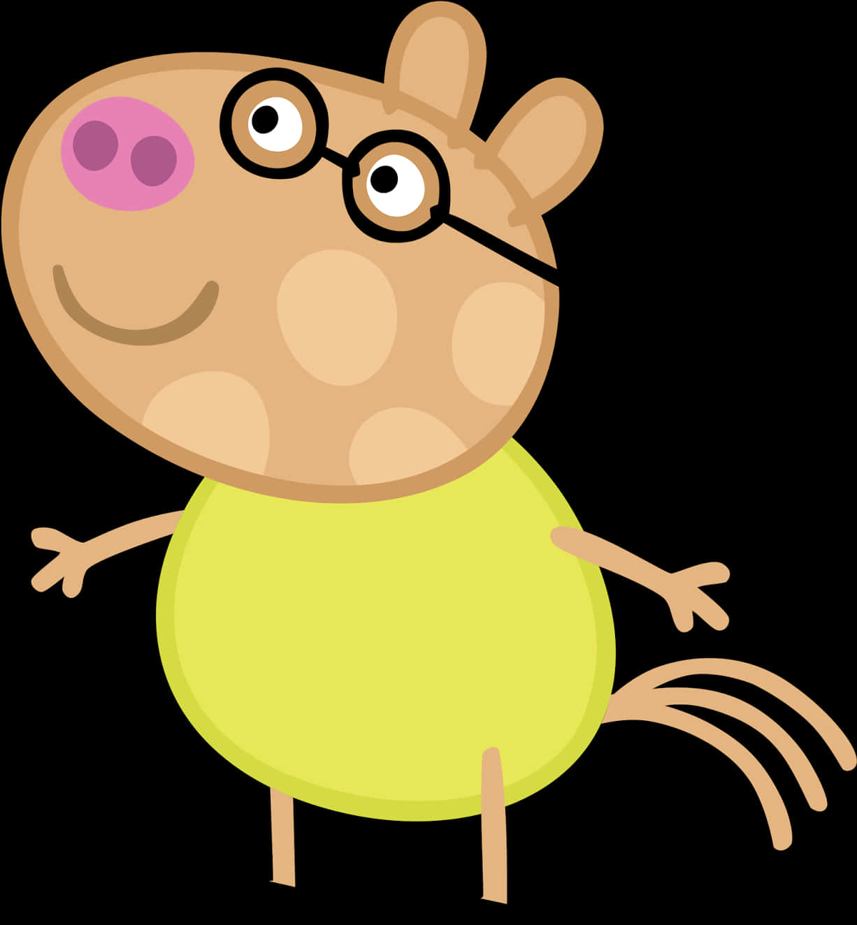 A Cartoon Of A Pig Wearing Glasses PNG