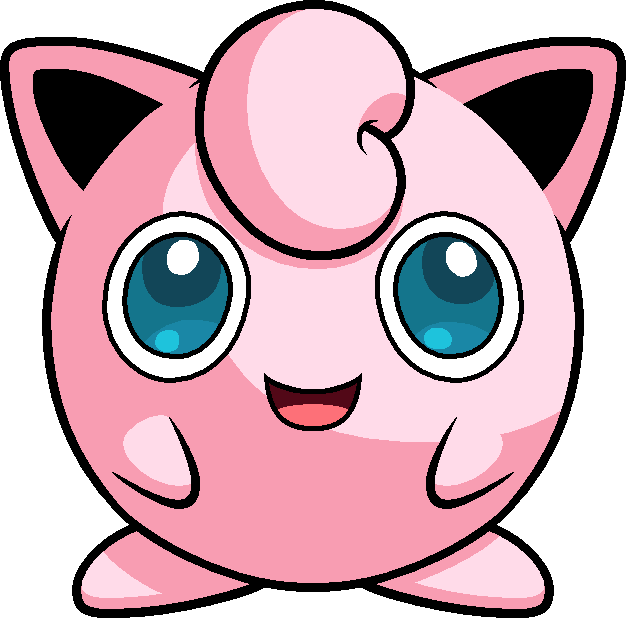 A Cartoon Of A Pink Ball With Blue Eyes