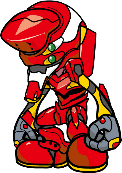 A Cartoon Of A Red Robot PNG
