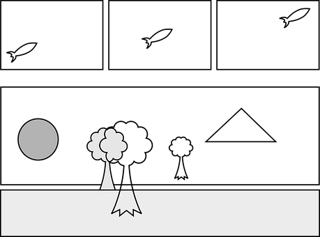A Cartoon Of A Tree And Moon