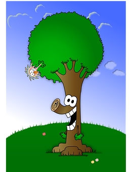 A Cartoon Of A Tree PNG
