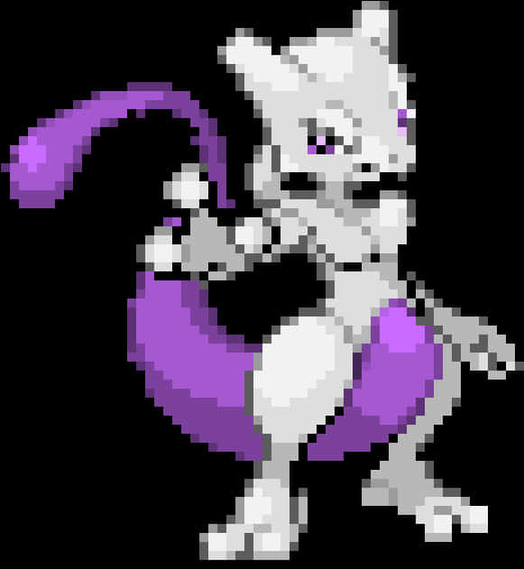 A Cartoon Of A White And Purple Animal