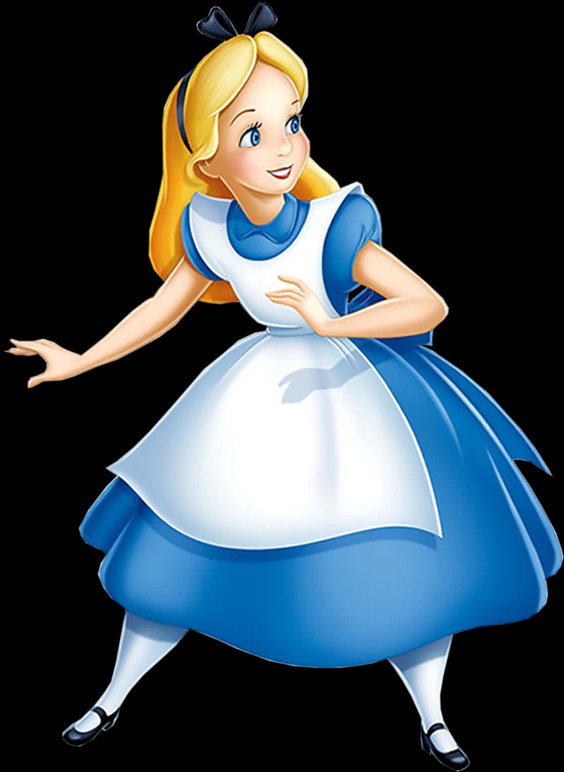 A Cartoon Of A Woman In A Blue And White Dress PNG