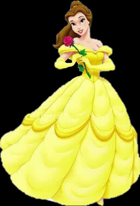 A Cartoon Of A Woman In A Yellow Dress PNG