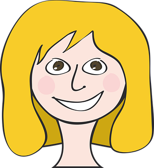 A Cartoon Of A Woman Smiling PNG
