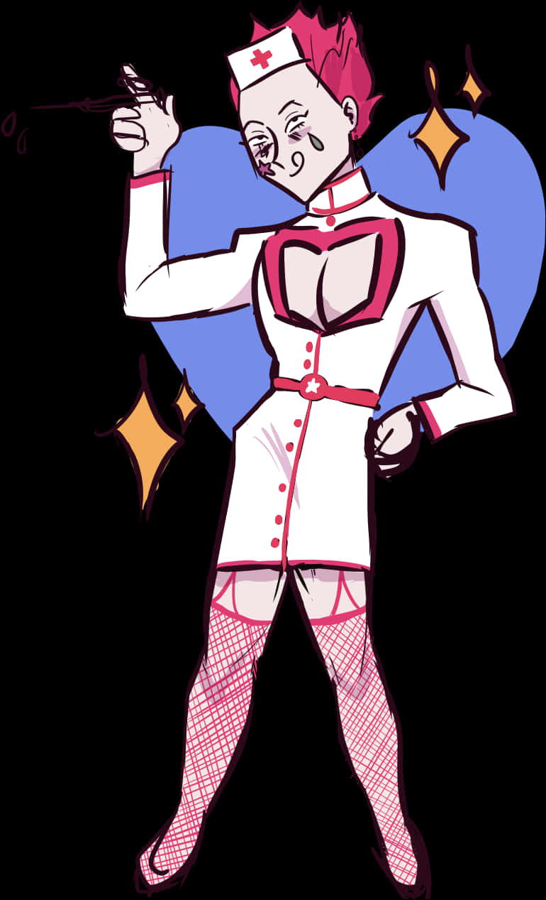 A Cartoon Of A Woman Wearing A Nurse Outfit