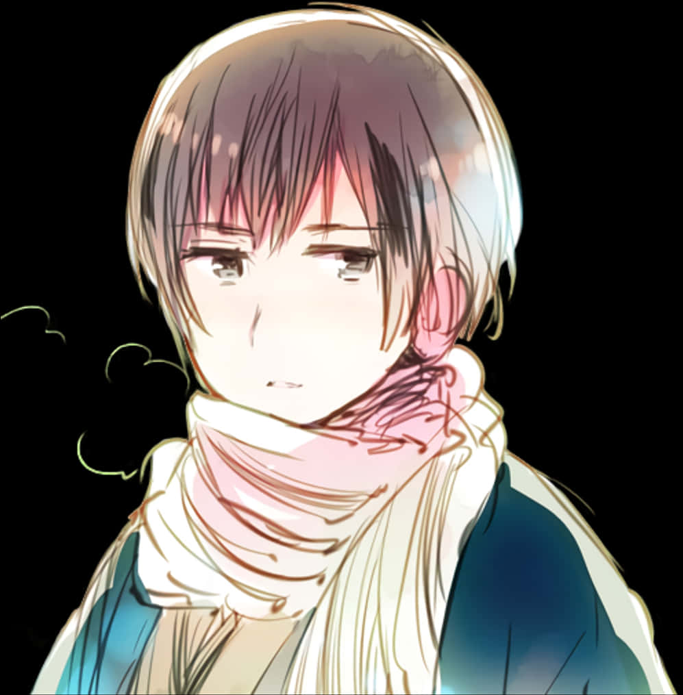 A Cartoon Of A Woman With A Scarf Around Her Neck