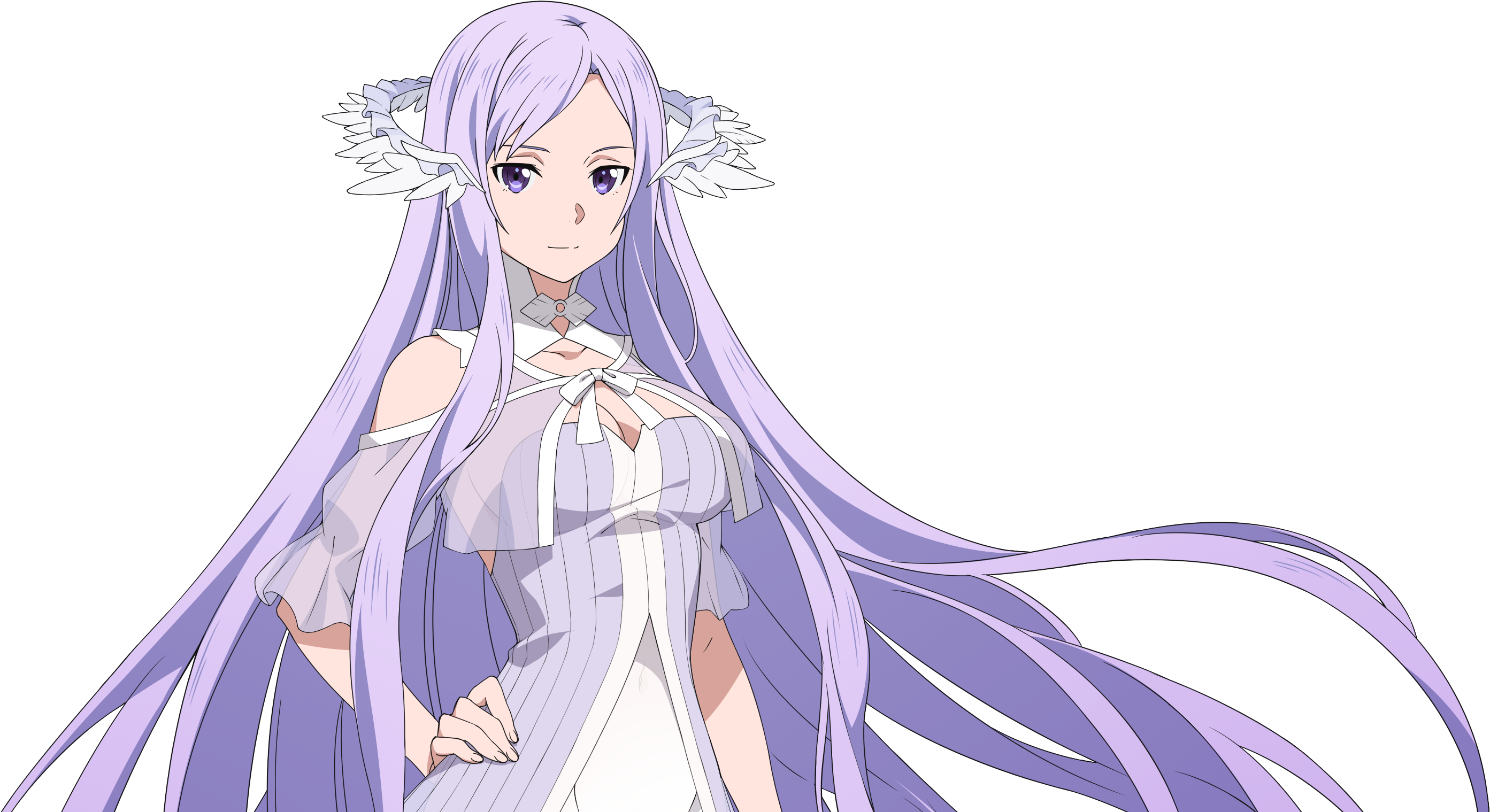 A Cartoon Of A Woman With Long Purple Hair PNG