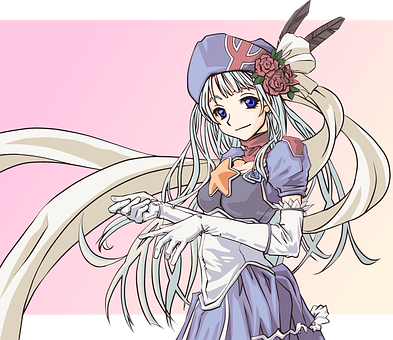 A Cartoon Of A Woman With Long White Hair PNG