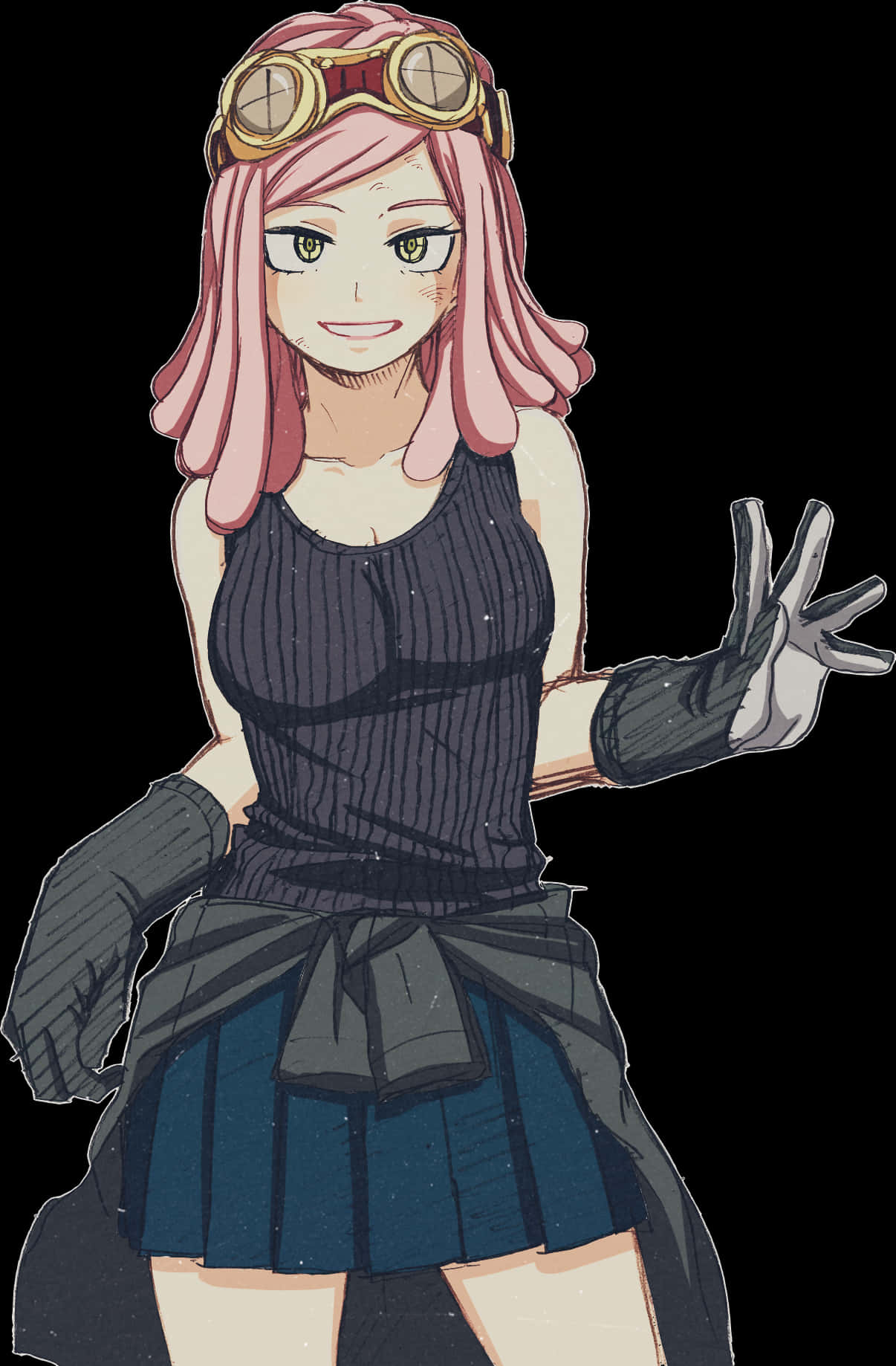 A Cartoon Of A Woman With Pink Hair PNG