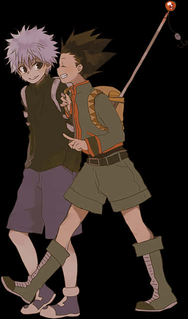 A Cartoon Of Two Boys PNG