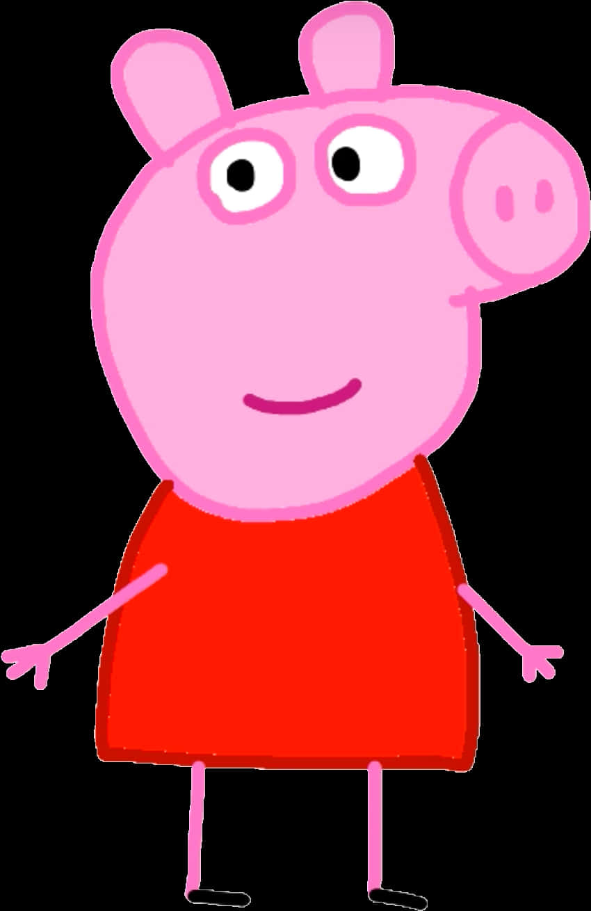 A Cartoon Pig In A Red Shirt PNG