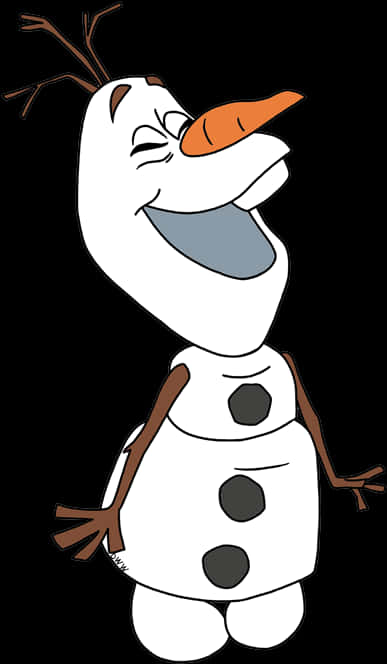 A Cartoon Snowman With A Black Background
