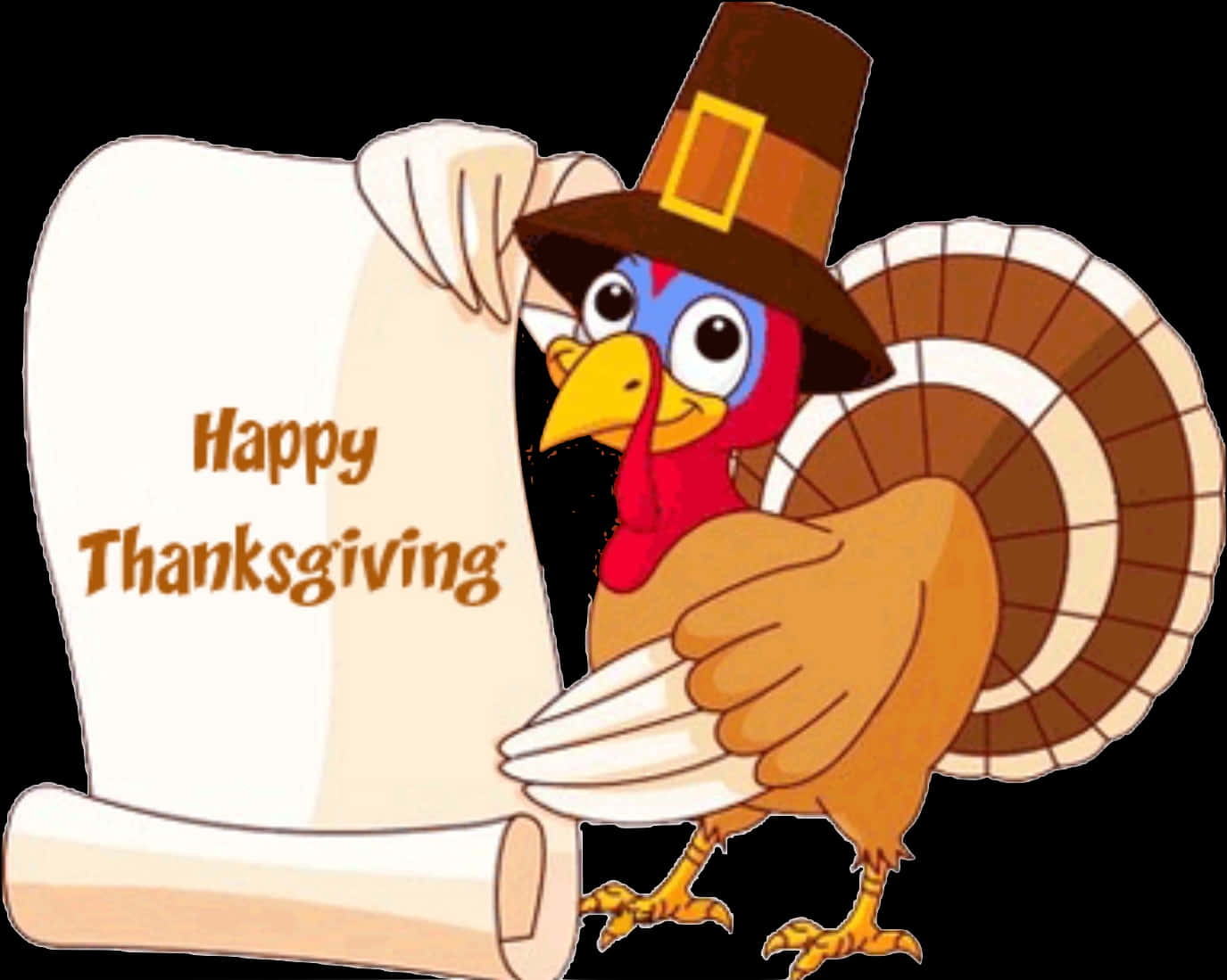 A Cartoon Turkey Holding A Paper PNG