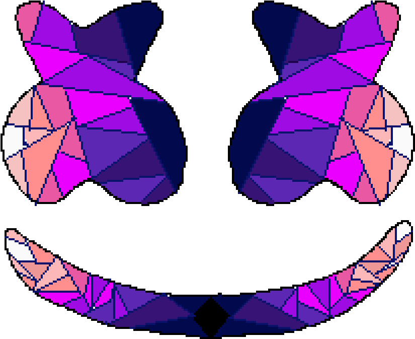 A Cat Face Made Out Of Triangles PNG