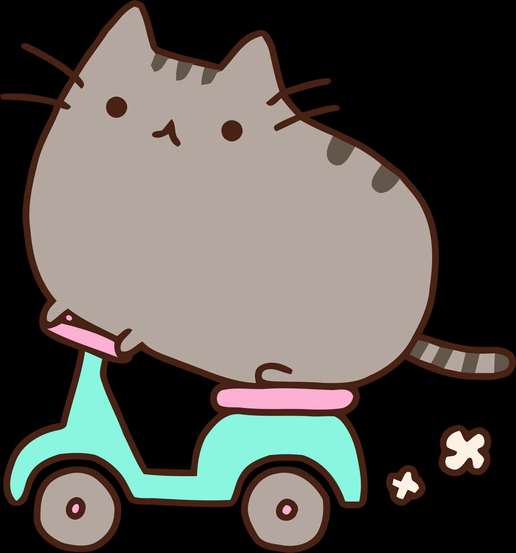 A Cat On A Scooter PNG