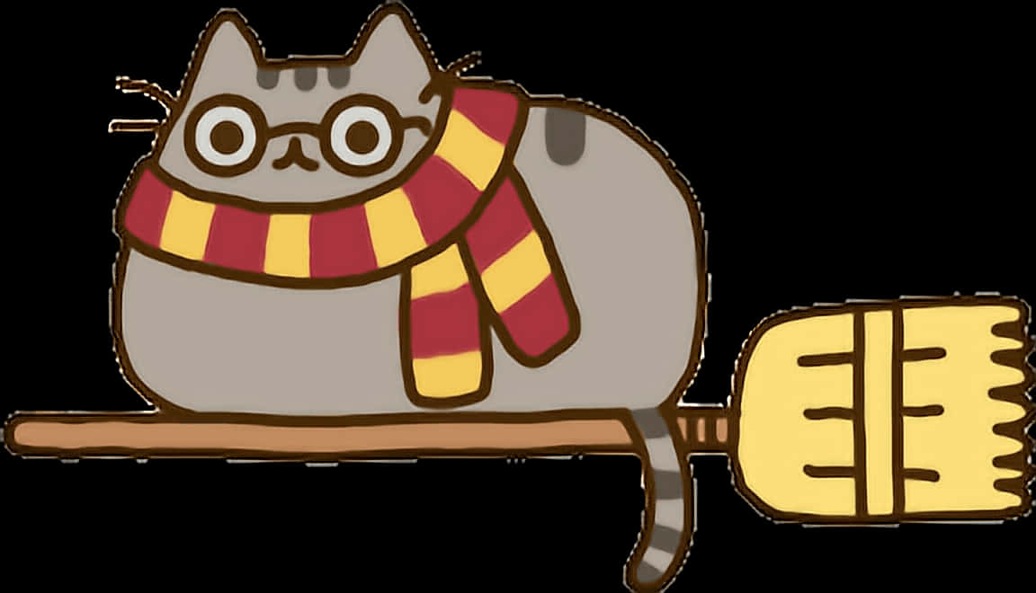 A Cat Wearing A Scarf And Glasses PNG
