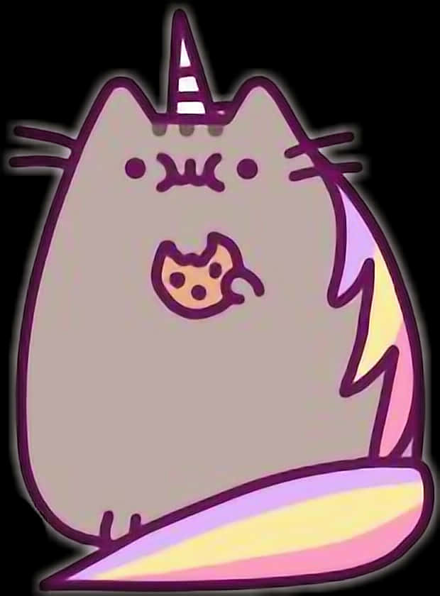 A Cat With A Unicorn Horn PNG