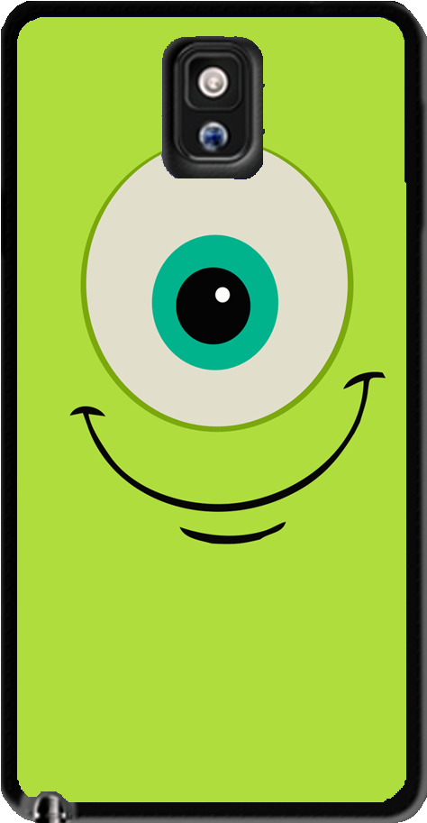 A Cell Phone With A Cartoon Face PNG