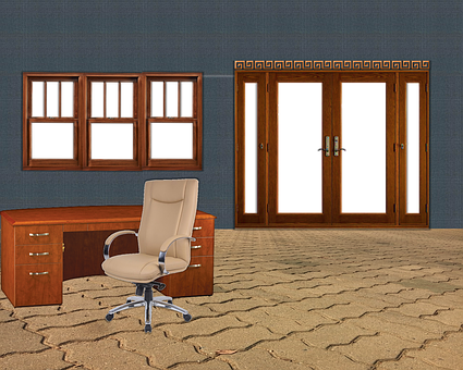 A Chair And Desk In A Room PNG