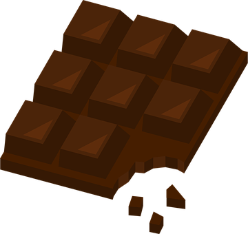 A Chocolate Bar With A Bite Taken Out Of It PNG