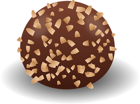 A Chocolate Covered Doughnut With Crumbs PNG
