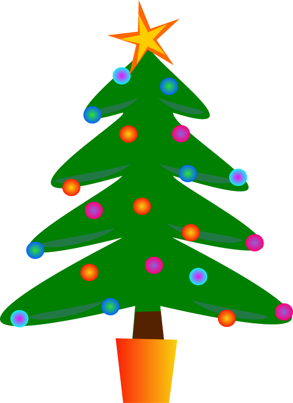 A Christmas Tree With Lights And Balls