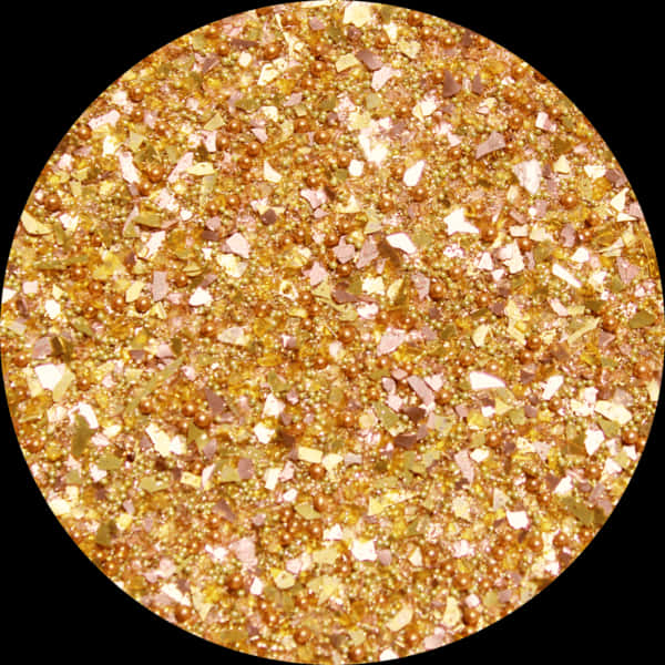 A Circle Of Gold And Pink Glitter PNG