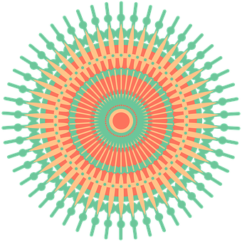 A Circular Design With Lines And Dots PNG